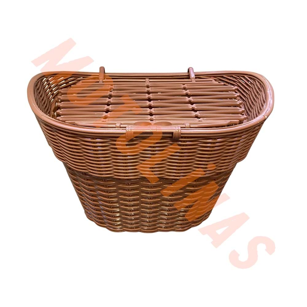 ÖN SEPET [HASIR GÖRÜNÜMLÜ] PLASTİK KAHVERENGİ - BİSİKLET