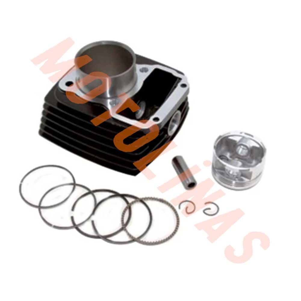 SİLİNDİR KOMPLE OEM 15 PERNO 56,5mm ATG SEGMAN [SİYAH] - CG 150