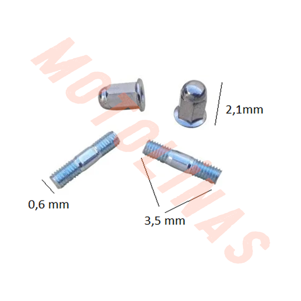 EGZOZ SAPLAMA 2 ADET VE SOMUN 2 ADET [TAKIM] - CUP,KH, SFC, ÇELİK, BİSAN, KUBA, HS, RS, MT