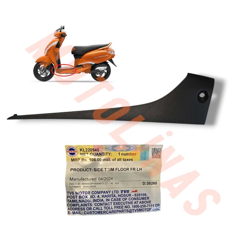 MARŞBİYEL SOL ÜST PLASTİK ORJİNAL [KL220940] - TVS JUPİTER125