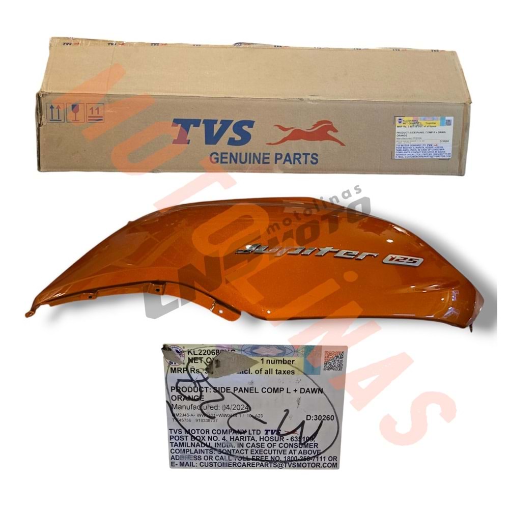 SELE ALTI SOL YAN KAPAK [TURUNCU] ORJİNAL [KL220680HG] - TVS JUPİTER125