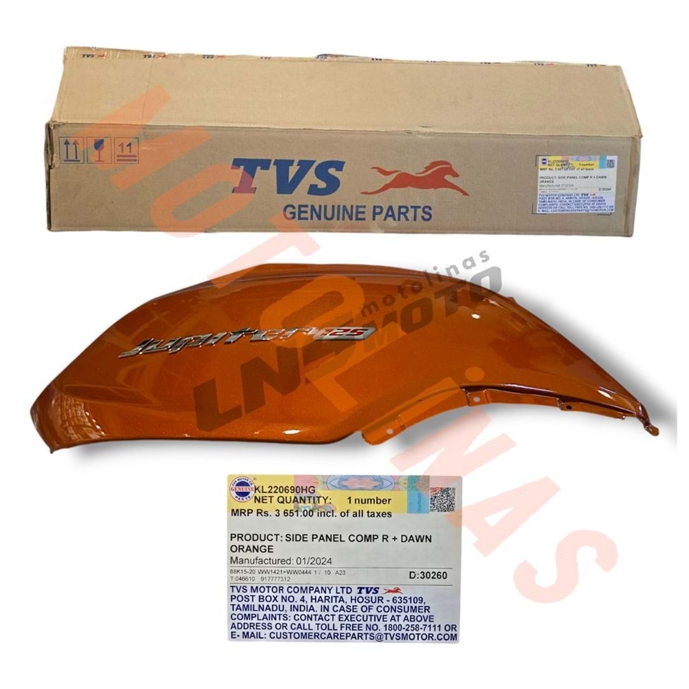 SELE ALTI SAĞ YAN KAPAK [TURUNCU] ORJİNAL [KL220690HG] - TVS JUPİTER125