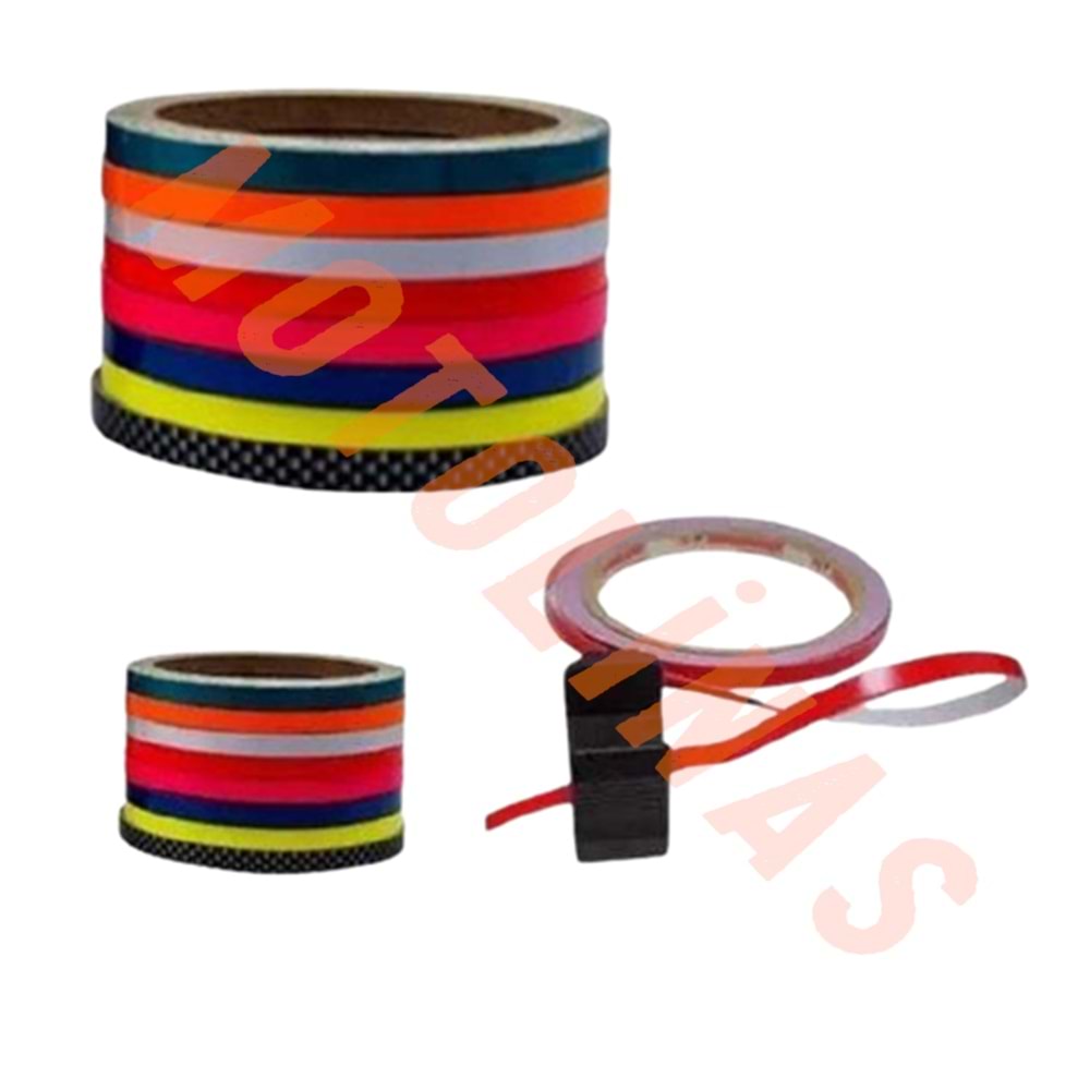 JANT ŞERİDİ APARATLI REFLEKTÖRLÜ TURUNCU 7cm x 7 m LÜKS - MUHTELİF