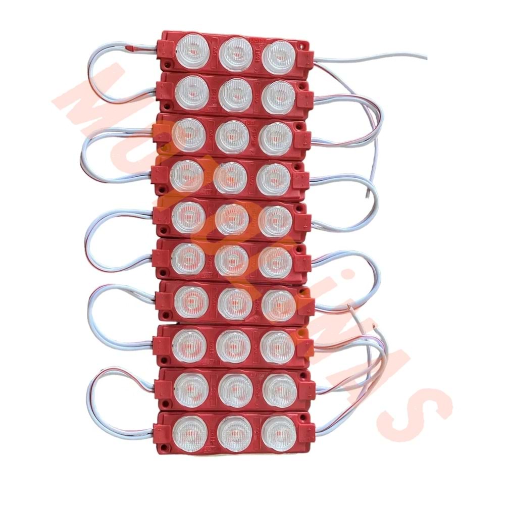 PARMAK LAMBA MODÜL LED KIRMIZI [3 LEDLİ MERCEKLİ] 10 LU PAKET FİYAT