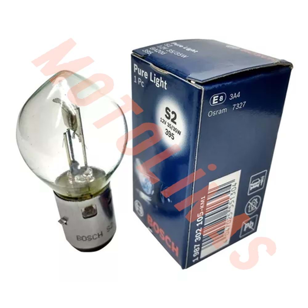 AMPUL [BOSCH TİPİ] 12V 35/35W [SARI IŞIK] S2 - BOSCH MARKA