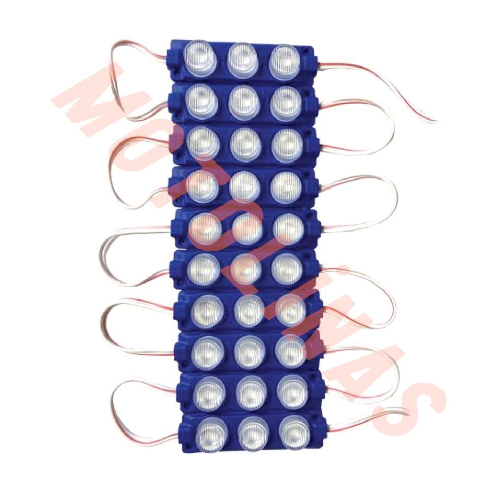 PARMAK LAMBA MODÜL LED MAVİ [3 LEDLİ MERCEKLİ] 10 LU PAKET FİYAT