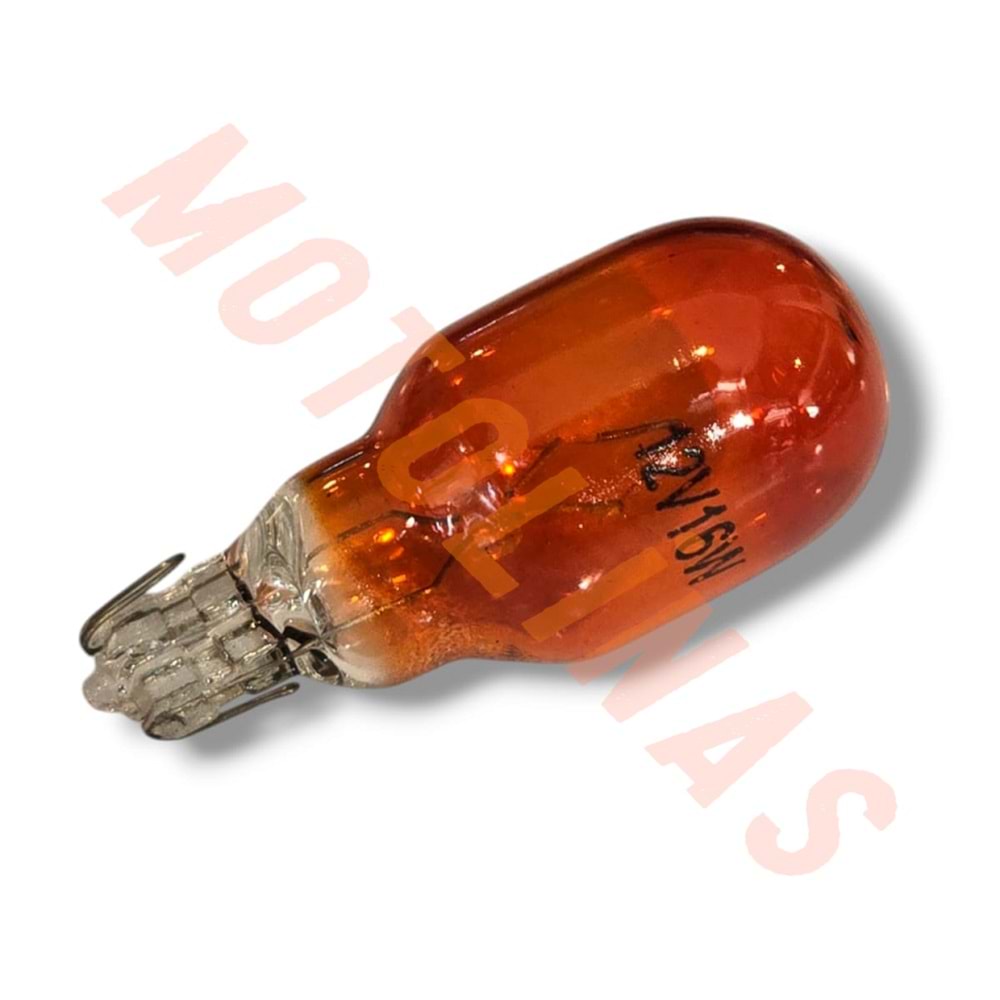 AMPUL [DİPSİZ] [T15] TURUNCU CAM 12 V - 16 W - SPACY,DİO,JUPİTER, UNİVERSAL