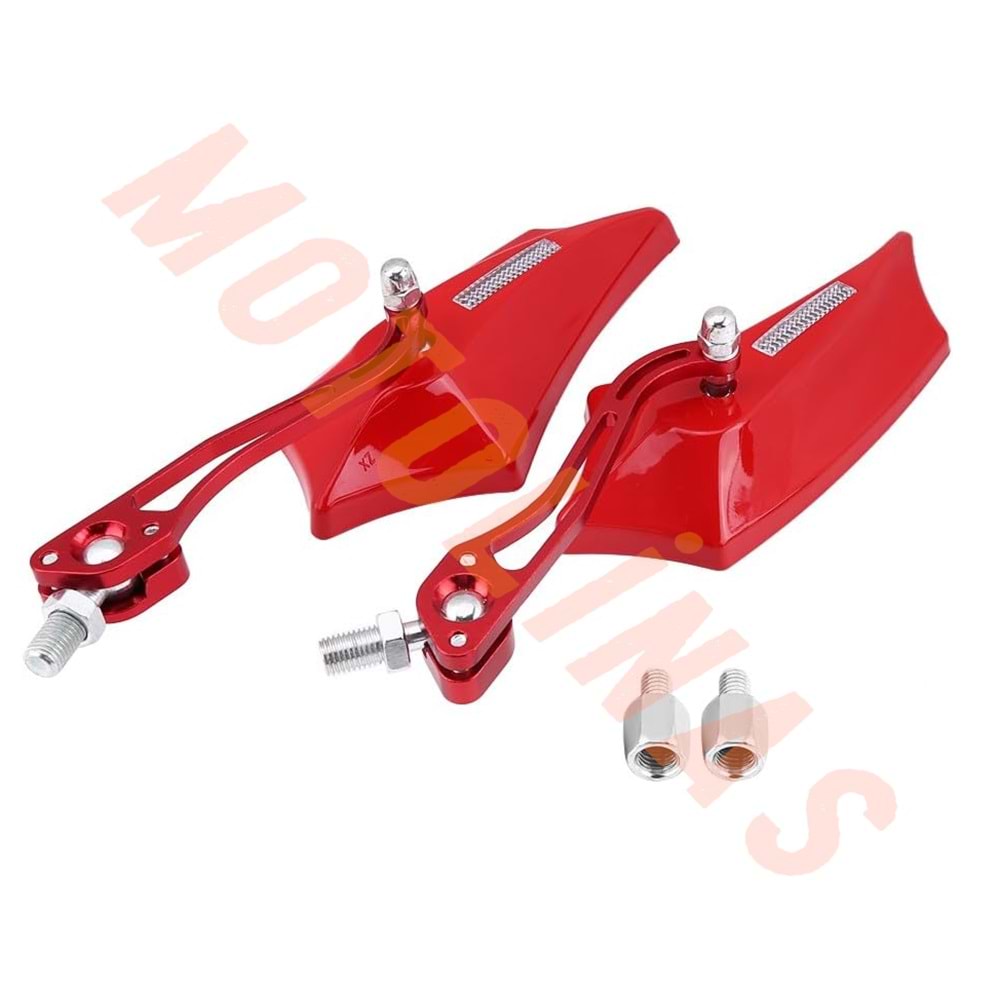 AYNA TAKIMI 10mm [KIRMIZI] ALEV MODEL - UNİVERSAL