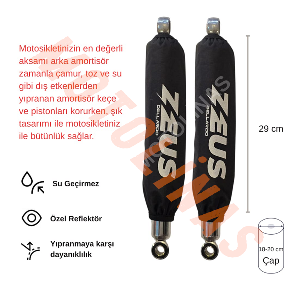 ARKA AMORTİSÖR ÇORABI KILIFI 2 ADET 29cm [REFLEKTÖRSÜZ/ZEUS] - UNİVERSAL