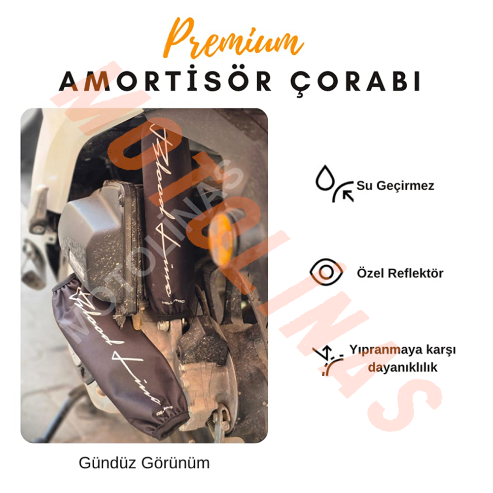 ARKA AMORTİSÖR ÇORABI KILIFI 2 ADET 31,5cm [REFLEKTÖRSÜZ/YAZILI] - UNİVERSAL