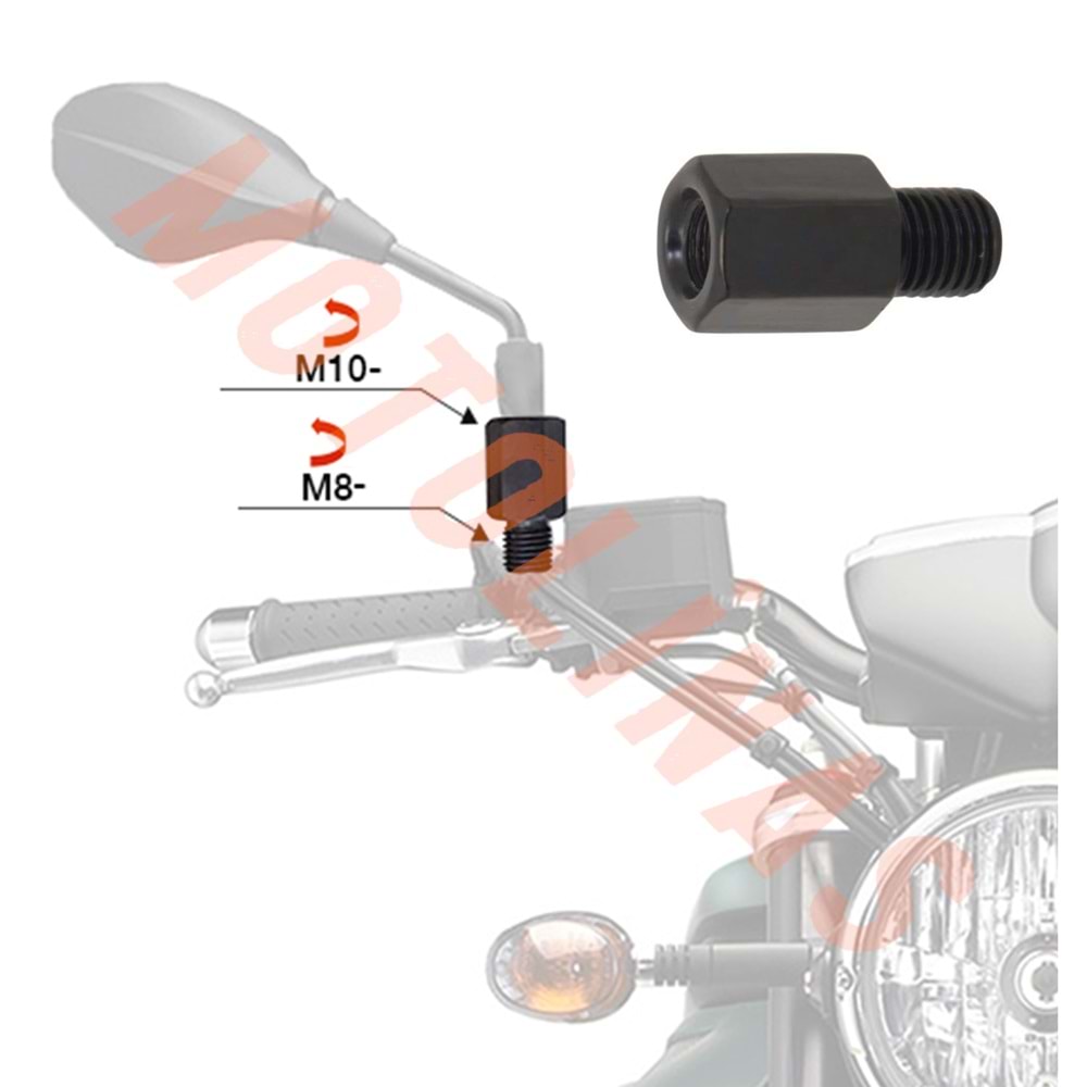 ALT 8mm TERS DİŞ - ÜST 10mm TERS DİŞ AYNA UZATMA [ADET FİYAT]