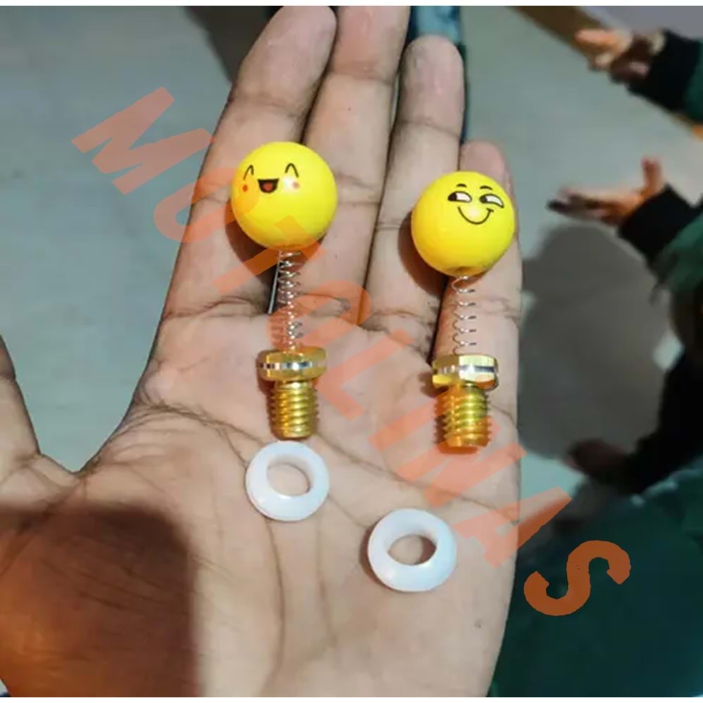 AYNA YERİ CNS DEKOR VİDA 2li FİYAT 10mm [YAYLI MODEL-EMOJİ] - KARIŞIK RENK