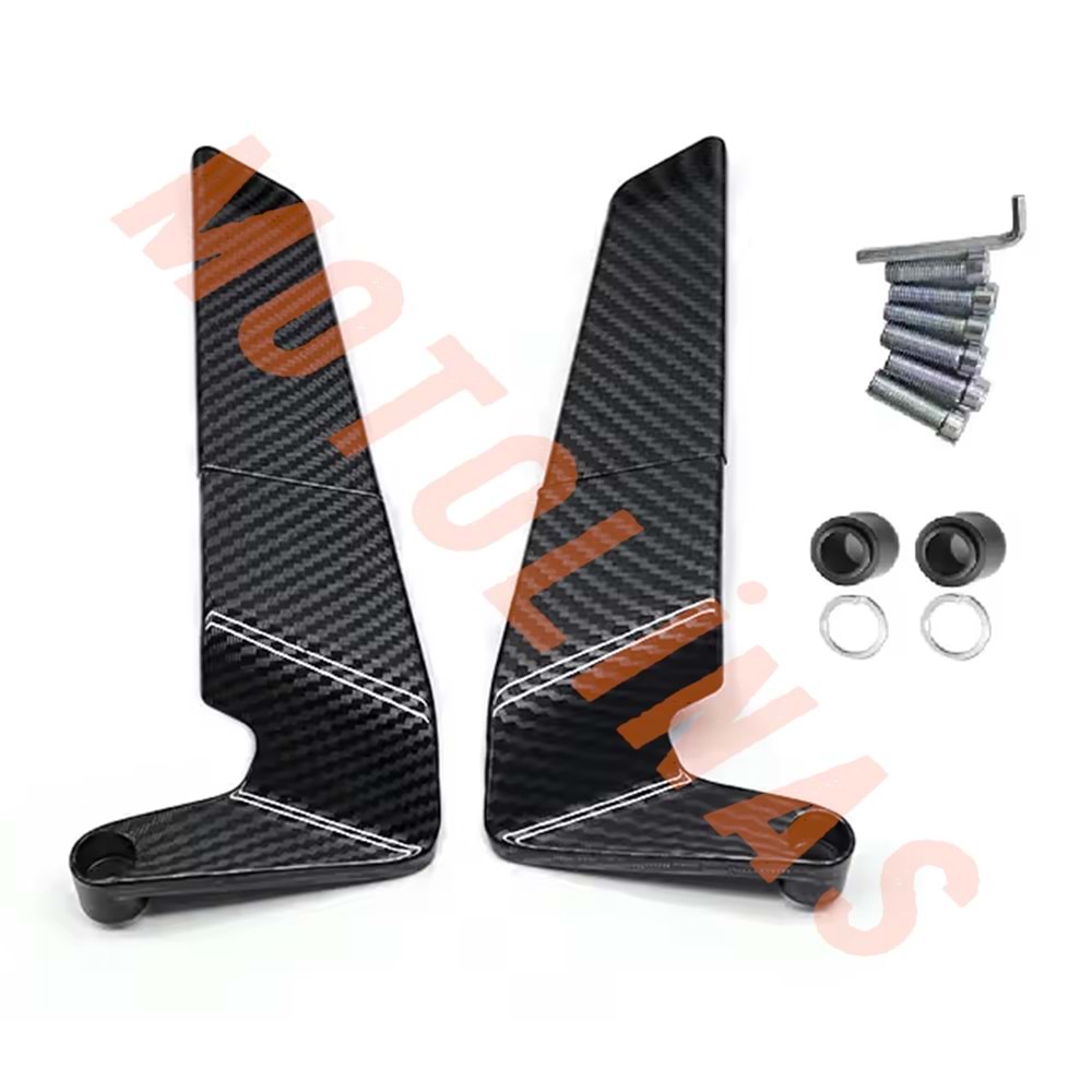 KATLANIR AYNA [KARBON] [KÜÇÜK] YARASA H2 MODEL - UNİVERSAL