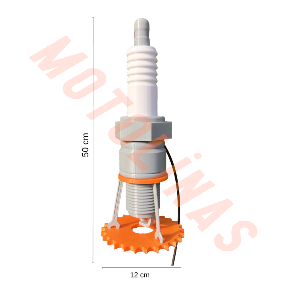 3D MOTOR BUJİ TASARIMLI LAMBA [RGB LEDLİ] OFİS, ODA MASA ÜSTÜ APARATLI