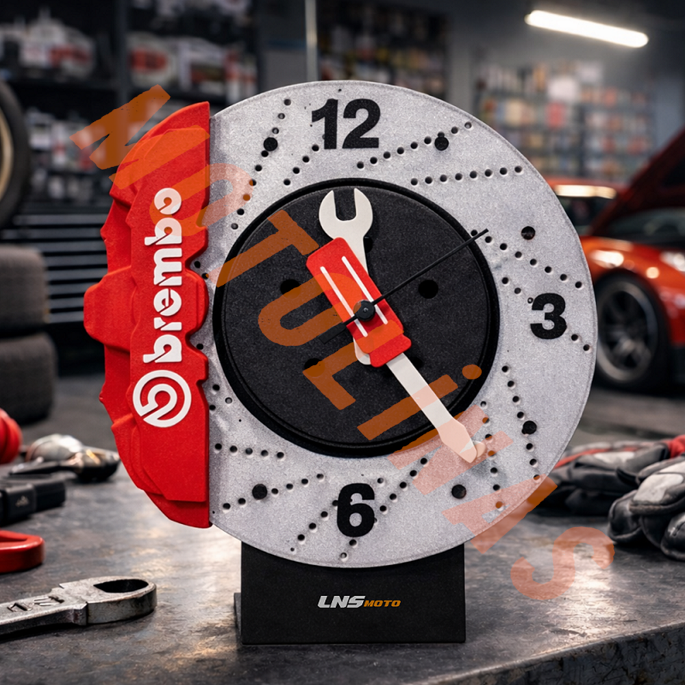 3D MOTOR DİSK BREMBO TASARIMLI MASA ÜSTÜ DEKORATİF SAAT