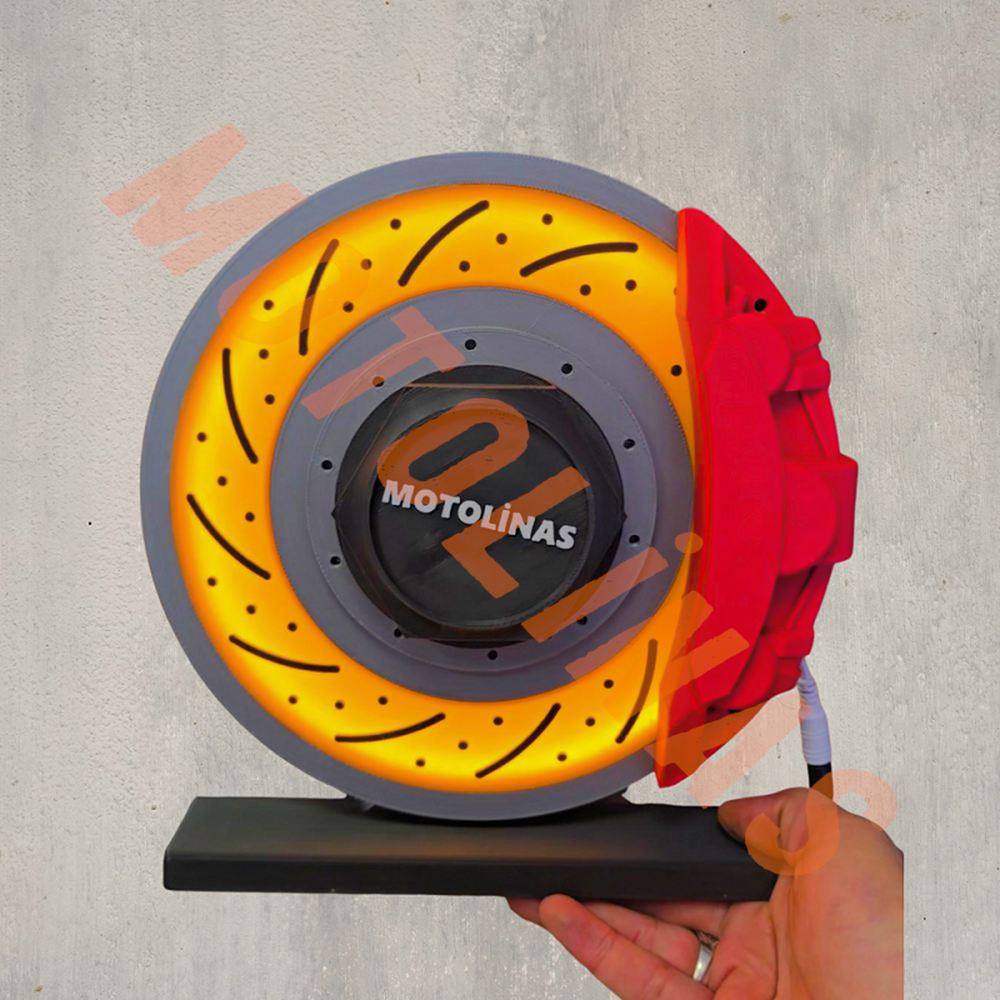 3D MOTOR DİSK TASARIMLI LAMBA [RGB LEDLİ] OFİS, ODA MASA ÜSTÜ APARATLI