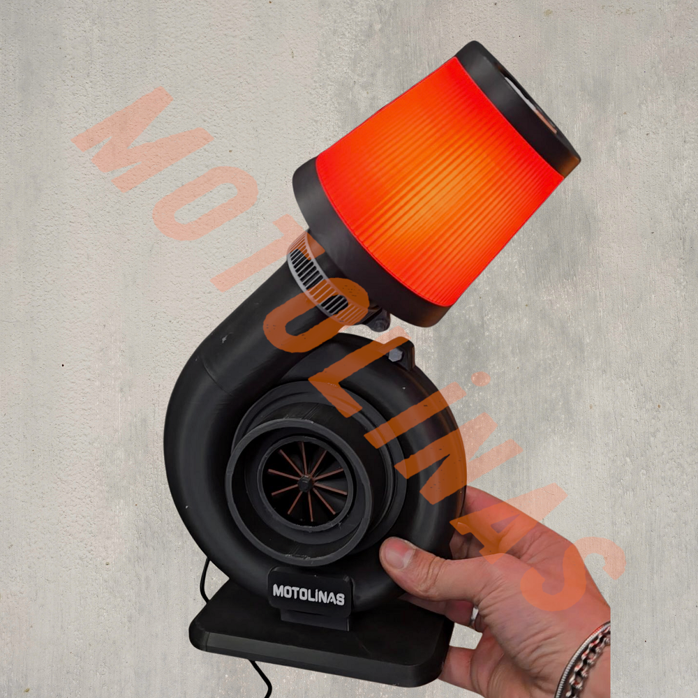 3D MOTOR TURBO TASARIMLI LAMBA [RGB LEDLİ] OFİS, ODA MASA ÜSTÜ APARATLI