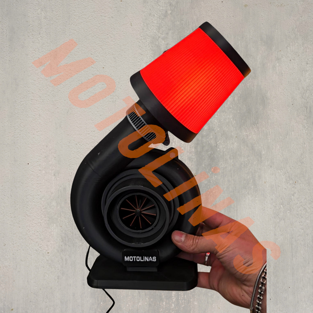 3D MOTOR TURBO TASARIMLI LAMBA [RGB LEDLİ] OFİS, ODA MASA ÜSTÜ APARATLI