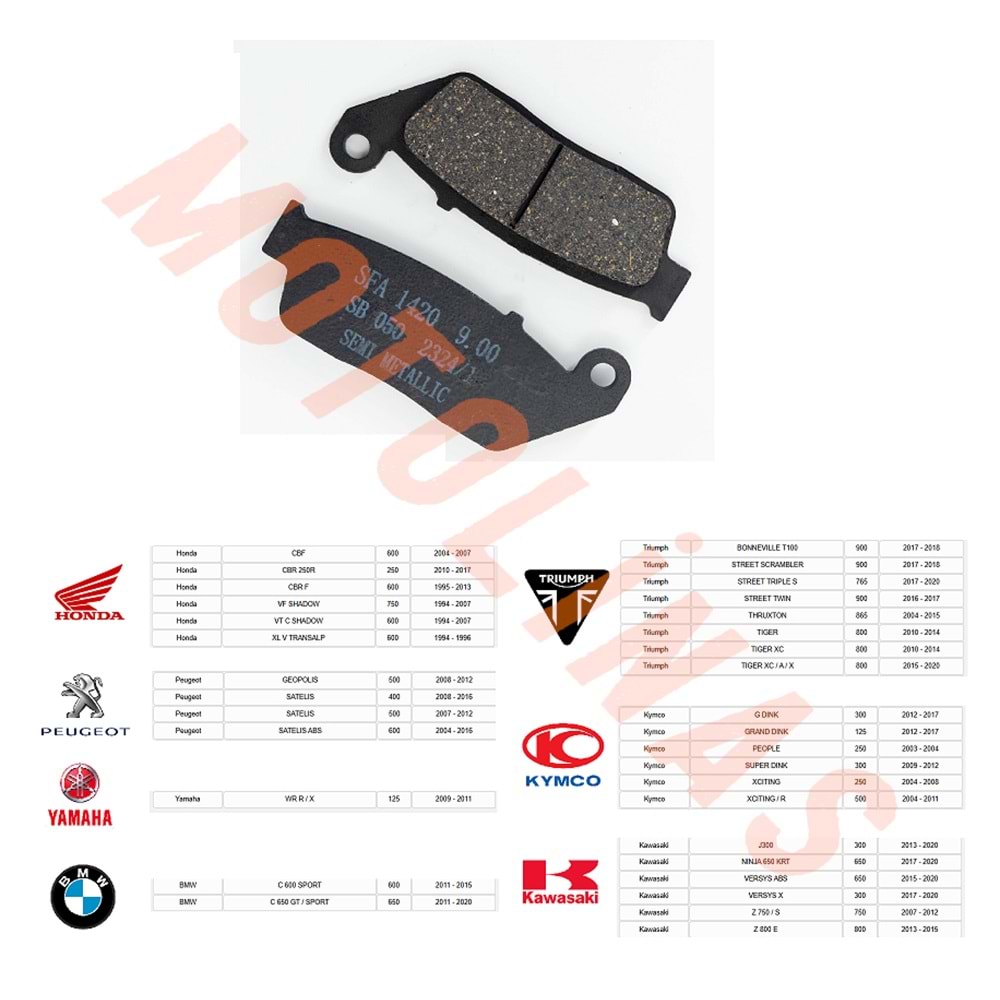 ÖN FREN DİSK BALATASI [BS142] ORGANİK GOLD, BMW,HONDA,KAWASAKİ, KYMCO,PEUGEOT,SUZUKİ, TRİUMPH,YAMAHA