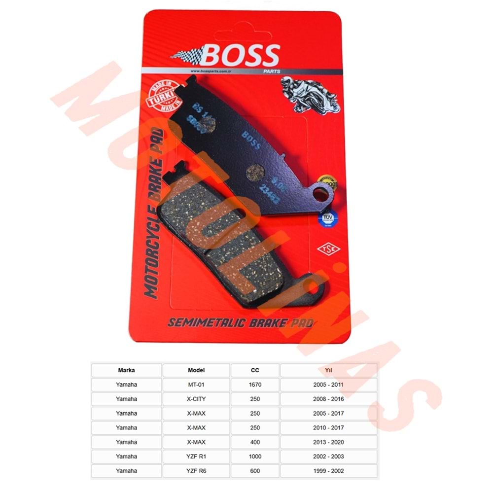 ÖN FREN DİSK BALATASI [BS196] ORGANİK -YAMAHA MT-01, X-CITY, X-MAX250, X-MAX400, YZF R1, YZF R6