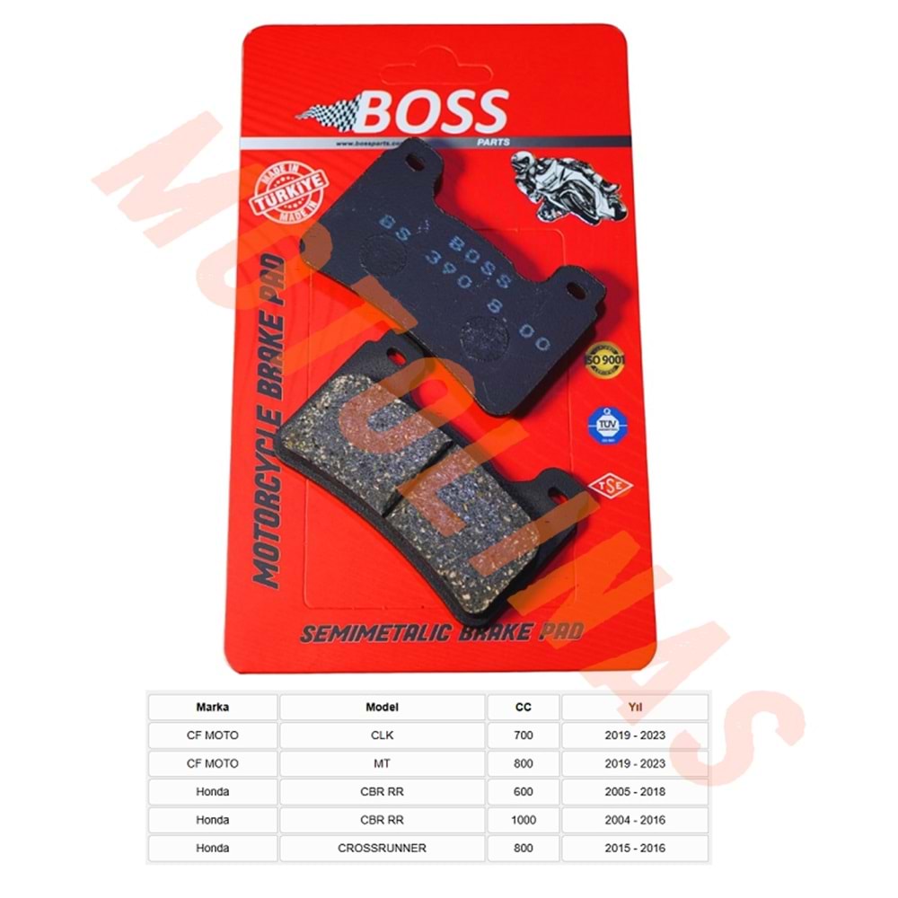 ÖN FREN DİSK BALATASI [BS390] ORGANİK -CF MOTO CLK700,MT800,Honda CBR600RR, CBR100RR, CROSSRUNNER 800