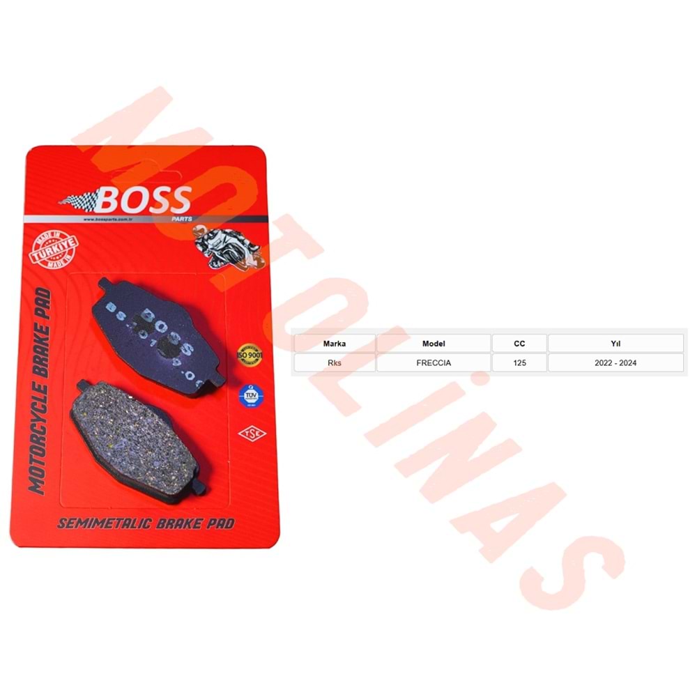 ÖN FREN DİSK BALATASI [BS101] ORGANİK - RKS FRECCİA 125