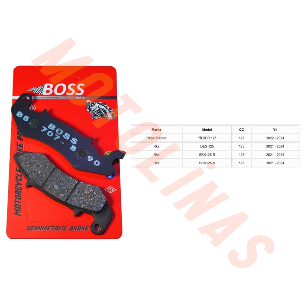 ÖN FREN DİSK BALATASI [BS707] ORGANİK - REGAL RAPTOR PİLDER125, RKS DES125, SRK125-R,SRK125-S