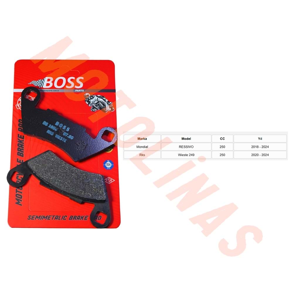 ÖN FREN DİSK BALATASI [BS1006] ORGANİK - MONDİAL RESSİVO2250, RKS WİESTA249