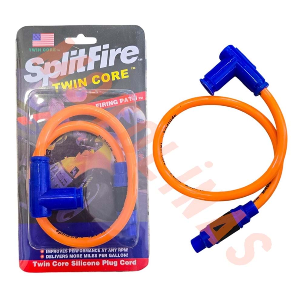 BUJİ KABLOSU VE BUJİ BAŞLIĞI 53cm 8.8mm ÇİFT KABLO [TURUNCU] - MODİFİYE