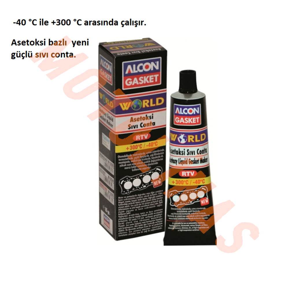 SIVI CONTA BAŞLIKLI+MENGENE [GRİ] WORLD ASETOKSİ 300° 50gr - ALCON