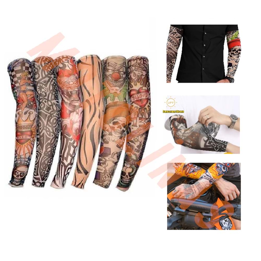 KOL KORUMA BANDI [DÖVMELİ MODEL] UV KORUYUCU - MOTOSİKLET