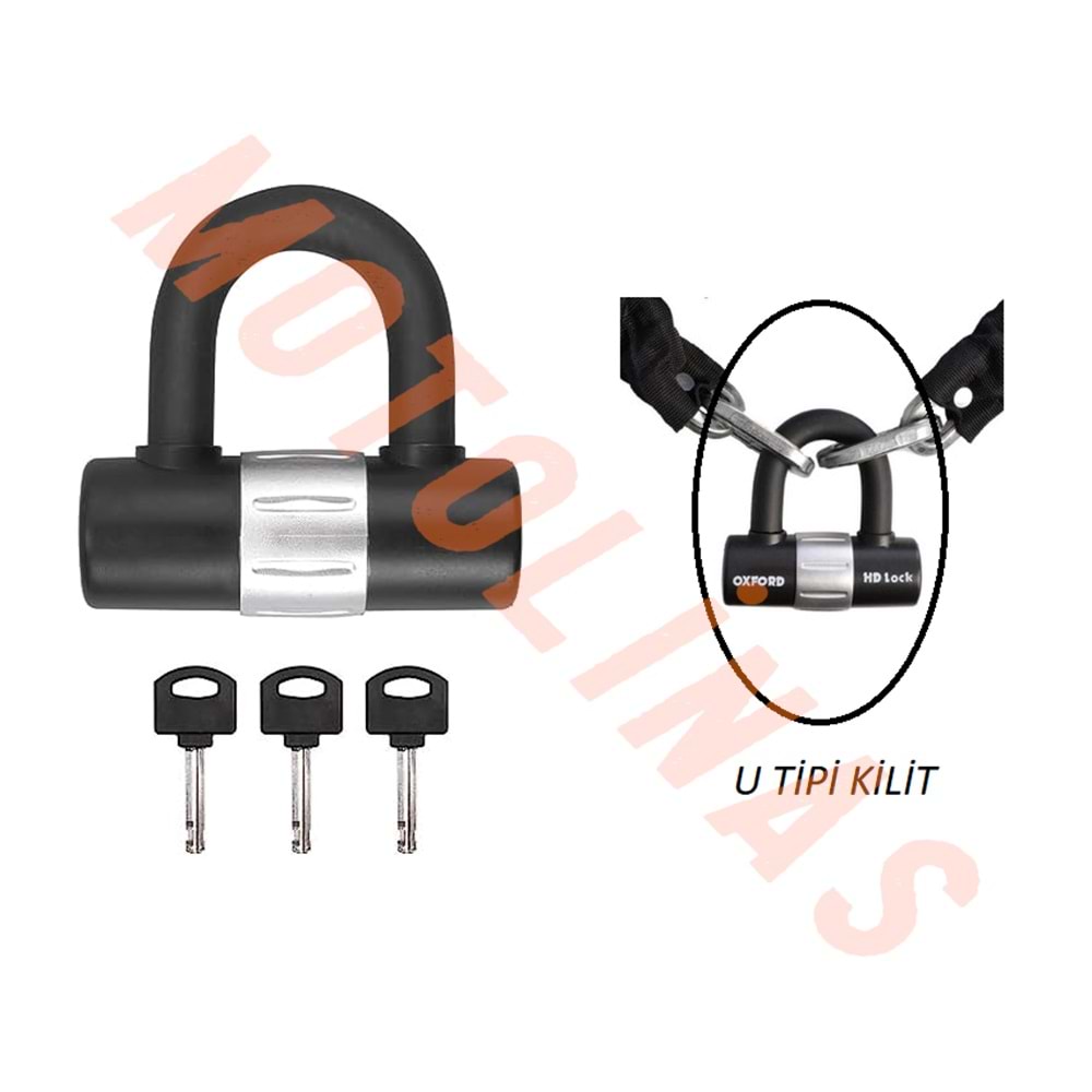 KİLİT U TİPİ 4 ANAHTARLI 16mm - MOTOSİKLET