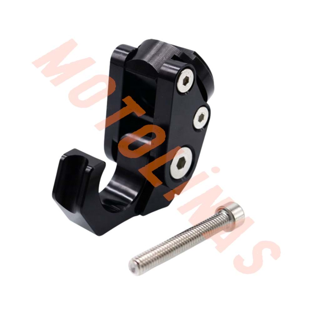 MOTOSİKLET KASK VE POŞET ASKISI CNC SİYAH - UNİVERSAL