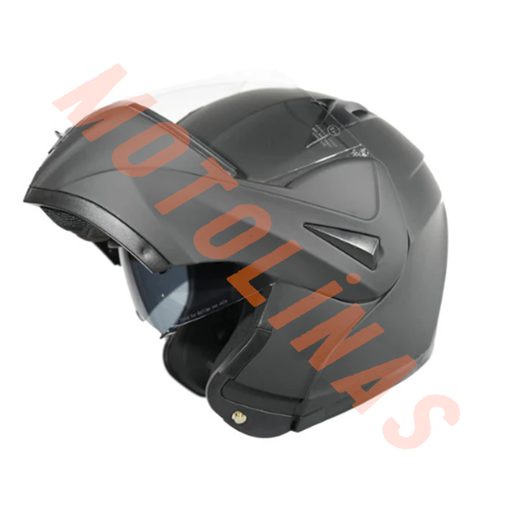 ÇENE AÇILIR VİZÖRLÜ KASK [VRT]] [MAT SİYAH] [XL] CE BELGELİ- OEM