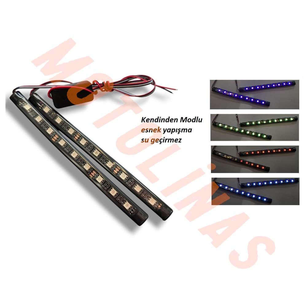 LED ŞERİT KENDİNDEN MODLU,SU GEÇİRMEZ [17cm İKİLİ] - UNİVERSAL