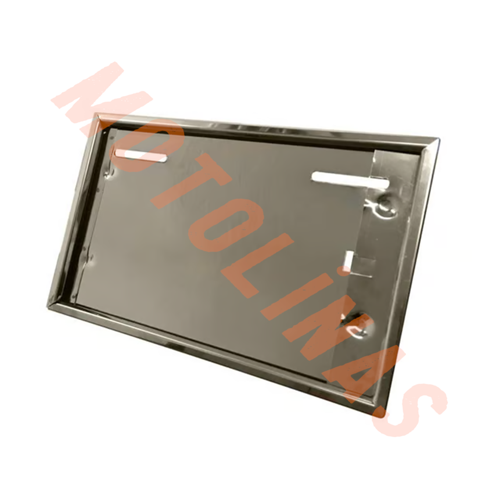 PASLANMAZ NİKELAJ MOTORSİKLET PLAKALIK 15x24 cm + CİVATA SETİ