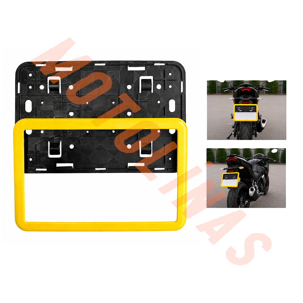 PLAKALIK PLASTİK 26cmX17cm İTHAL MODİFİYE [SARI ÇERÇEVE] - MOTOSİKLET,ATV,UNİVERSAL
