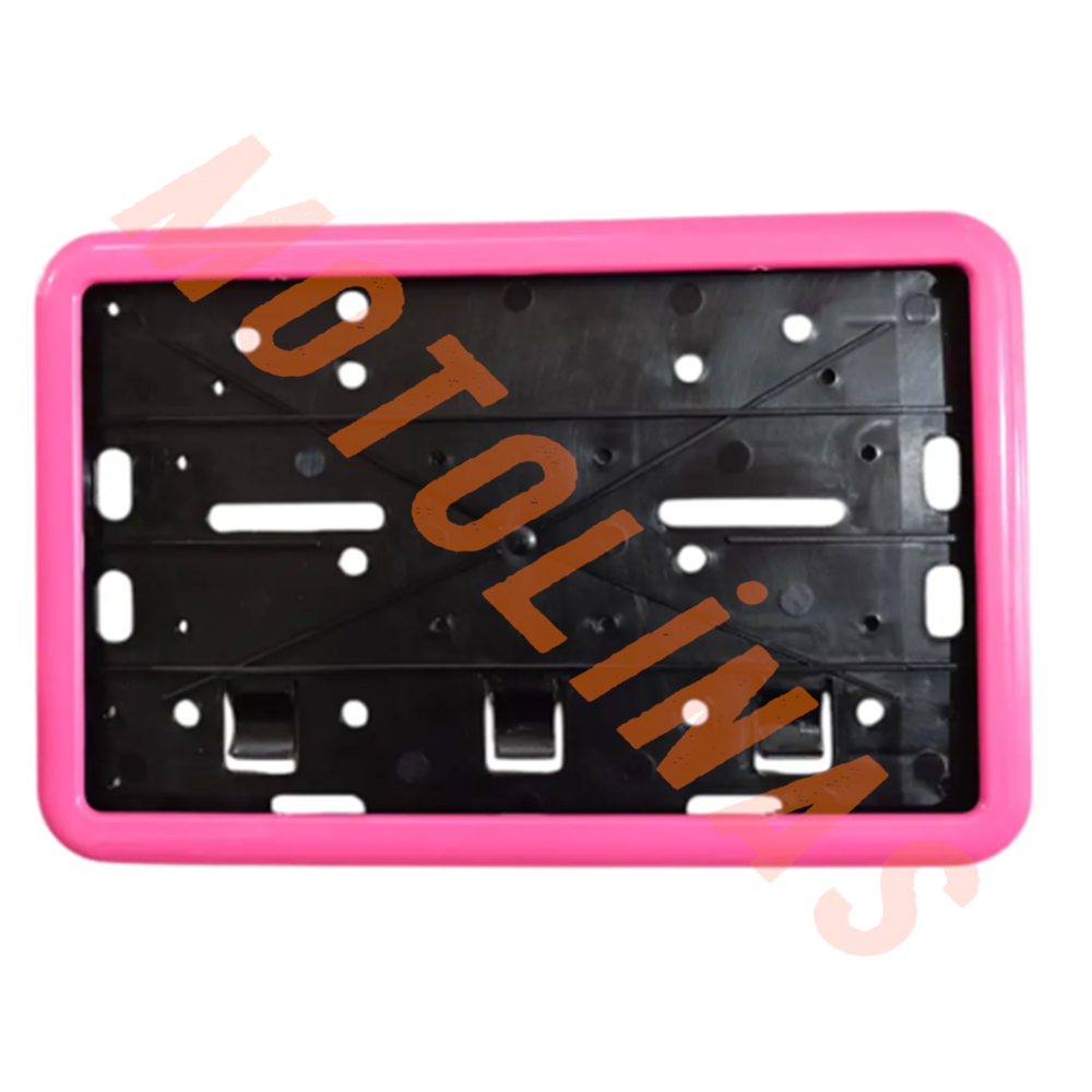 PLAKALIK PLASTİK 26cmX17cm İTHAL MODİFİYE [PEMBE ÇERÇEVE] - MOTOSİKLET,ATV,UNİVERSAL