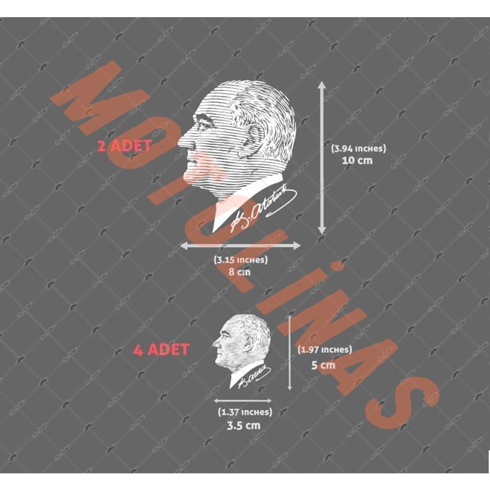 KEMAL ATATÜRK 42 PARÇA ÖZEL SETİ ŞEFFAF STİCKER ETİKET SETİ -