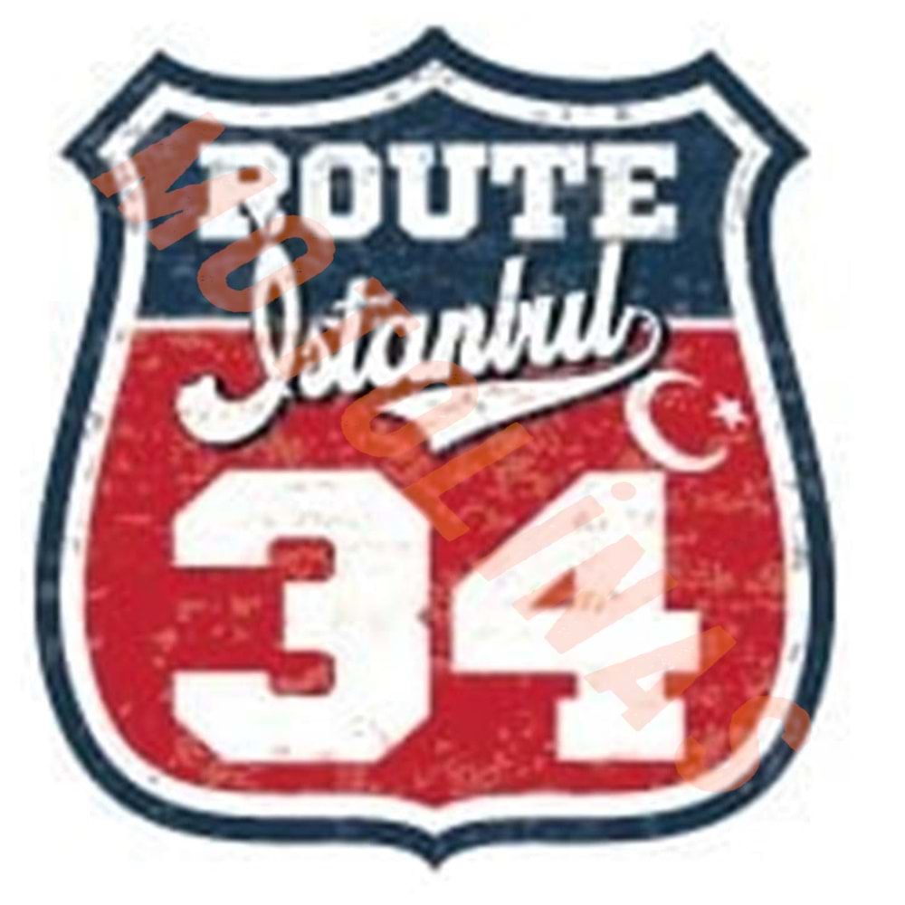 ŞEHİR ETİKETİ ROUTE 34-İSTANBUL STİCKER PREMİUM