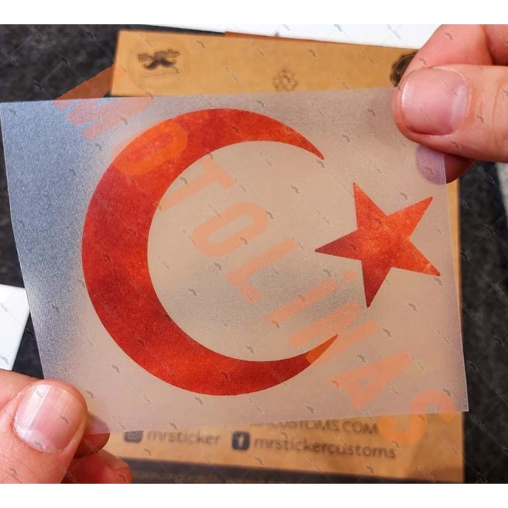 AY YILDIZ ETİKET REFKELTÖRLÜ ÖZEL SERİ KAN KIRMIZI ETİKET