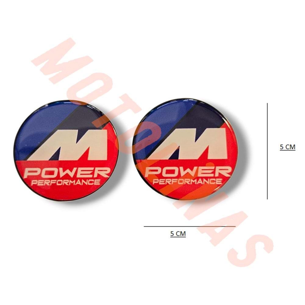 DAMLA STİCKER 2 li [5X5cm] M POWER MAVİ/KIRMIZI DAMLA SİLİKON ETİKET