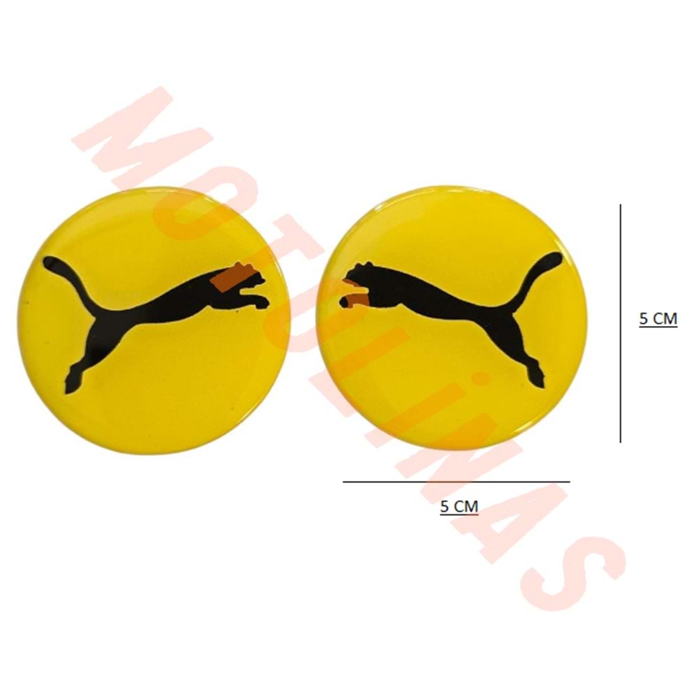 DAMLA STİCKER 2 li [5X5cm] PUMA/SARI DAMLA SİLİKON ETİKET