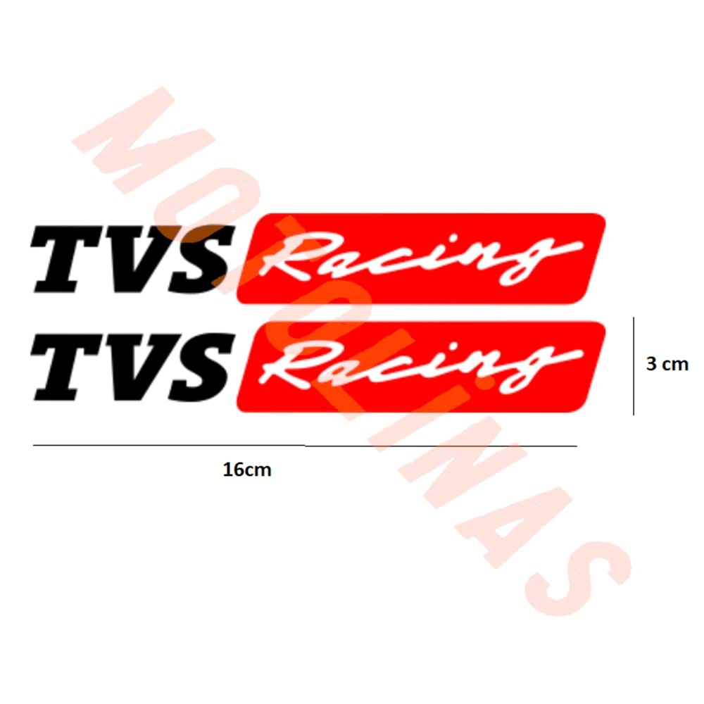 STİCKER TVS RACİNG 16cmX3cm - 2 ADET