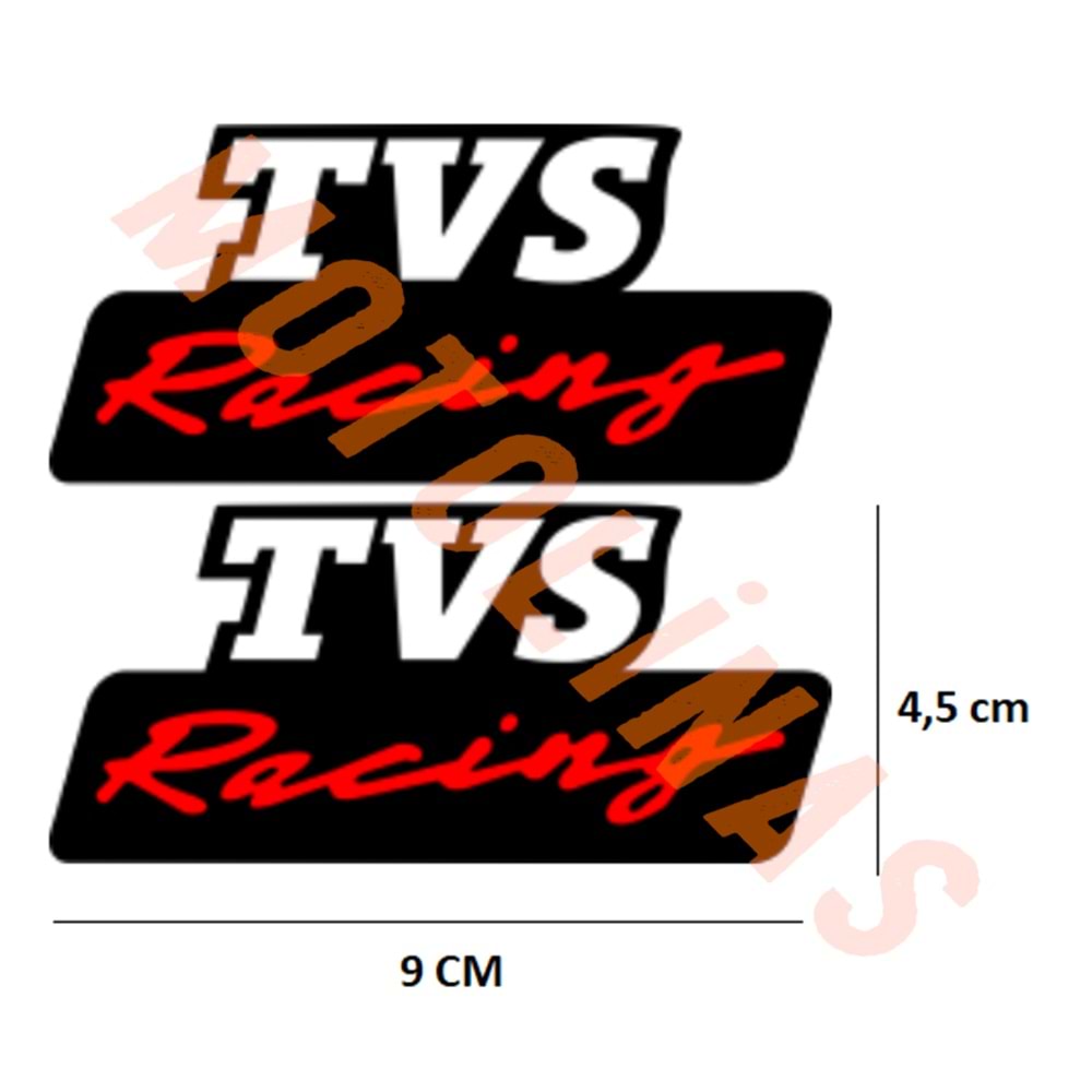 STİCKER TVS RACİNG MODEL 2 9cmX4,5cm - 2 ADET