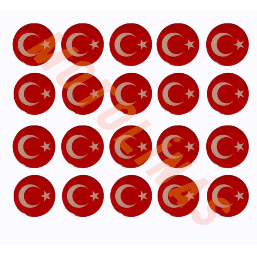 DAMLA ETİKET 5x5cm [20 ADET FİYATI] TÜRK BAYRAĞI