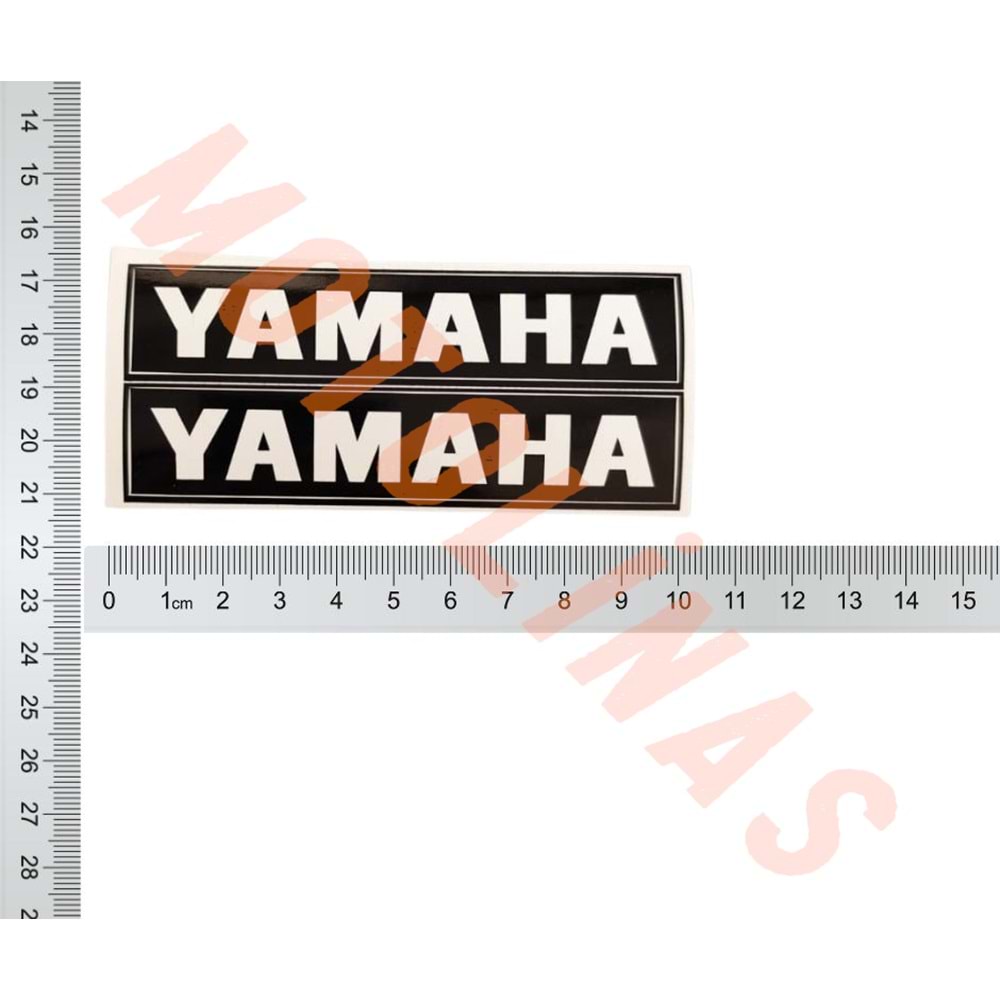 YAMAHA STİCKER TEKLİ SİYAH 2 ADET 10x2cm - UNİVERSAL
