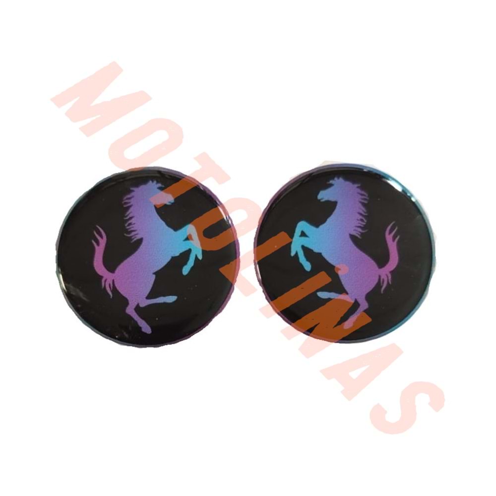 STİCKER 3D DAMLA FERRARİ [SİYAH-MOR] 2 Lİ 4cm X 4cm - UNİVERSAL