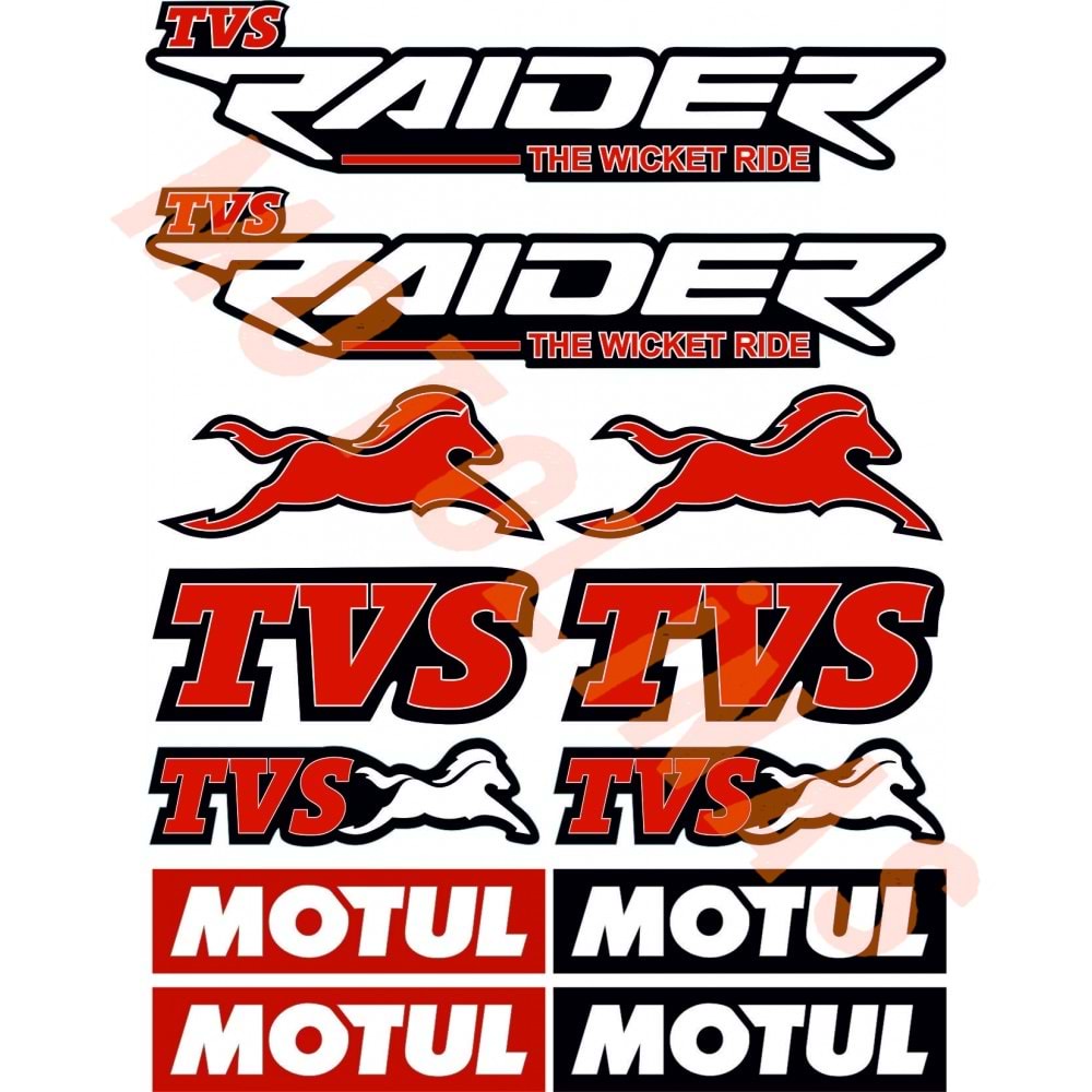STİCKER SETİ [A4] [TVS RAİDER-MOTUL 12 PARÇA] - UNİVERSAL