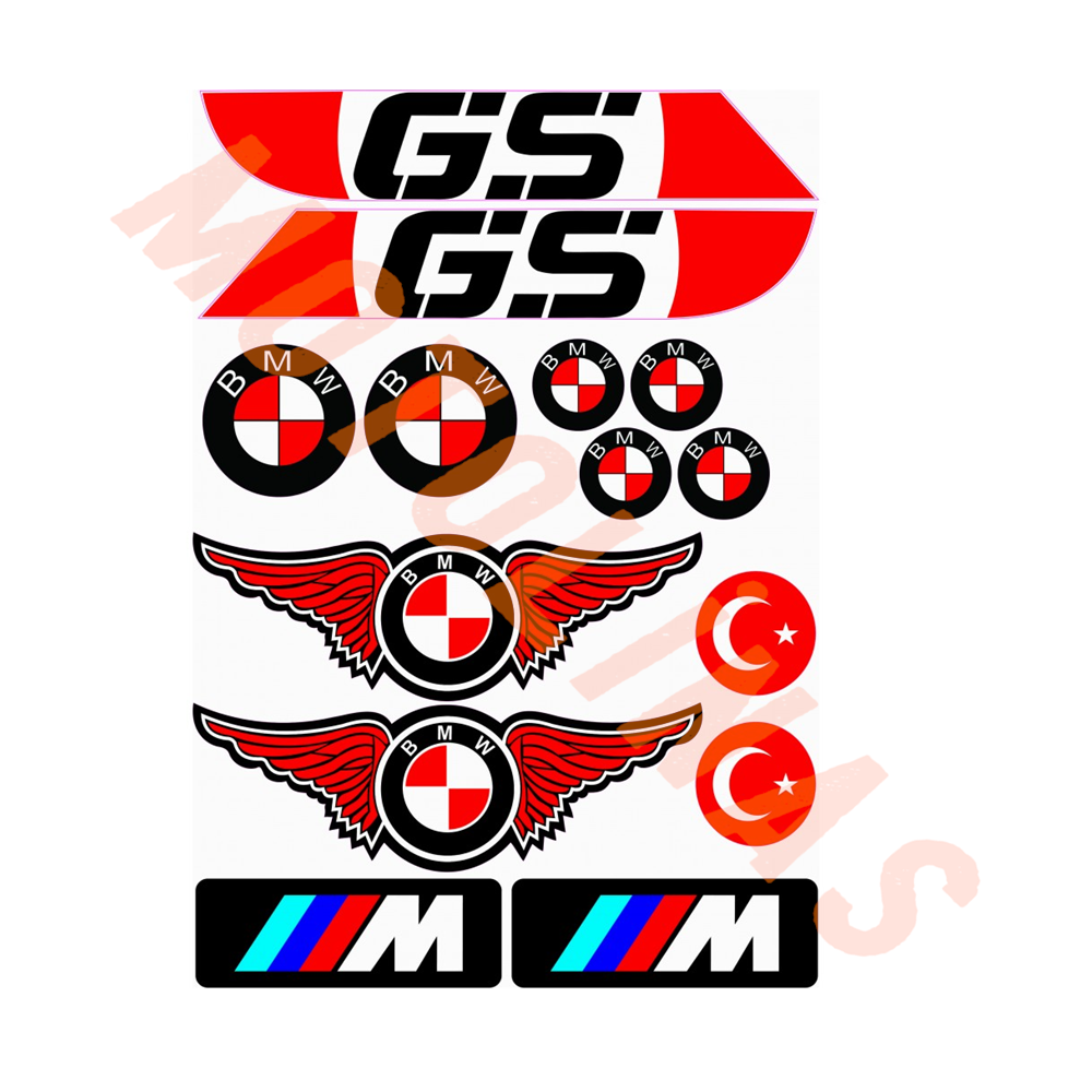 A4 STİCKER [BMW GS] KIRMIZI - UNİVERSAL